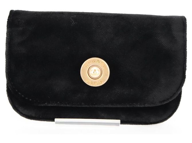 CHANEL Matelassé Camelia Borsa a Spalla con Catena Velluto Rosso CC Auth KD378SM Blu navy - vista 28