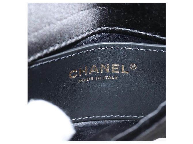 CHANEL Matelassé Camelia Borsa a Spalla con Catena Velluto Rosso CC Auth KD378SM Blu navy - vista 34