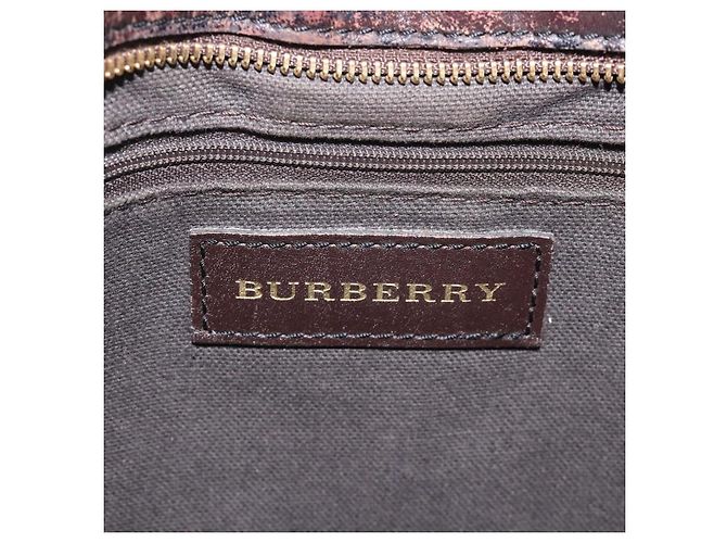 Borsa a spalla Burberry Nova Check PVC Beige Oro Auth 118306 D'oro - vista 15