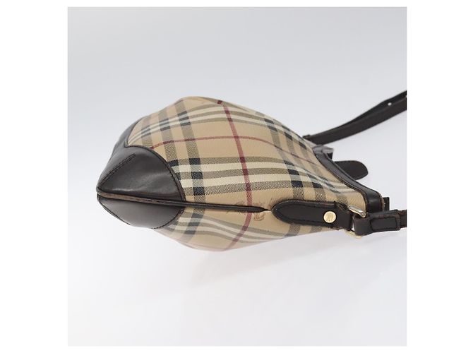 Borsa a spalla Burberry Nova Check PVC Beige Oro Auth 118306 D'oro - vista 4
