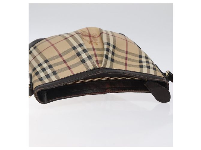 Borsa a spalla Burberry Nova Check PVC Beige Oro Auth 118306 D'oro - vista 6