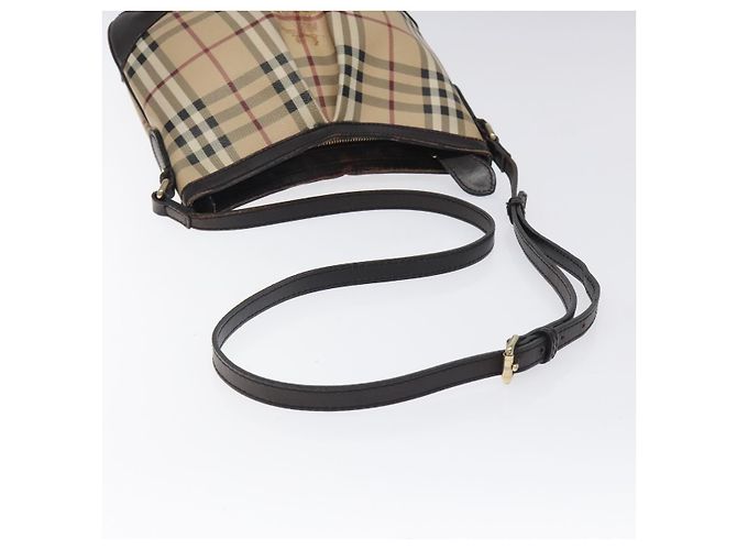 Borsa a spalla Burberry Nova Check PVC Beige Oro Auth 118306 D'oro - vista 7