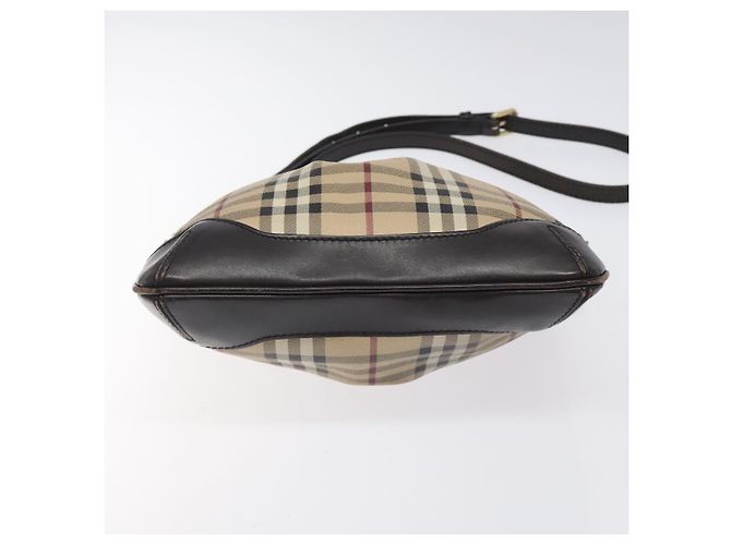 Borsa a spalla Burberry Nova Check PVC Beige Oro Auth 118306 D'oro - vista 9