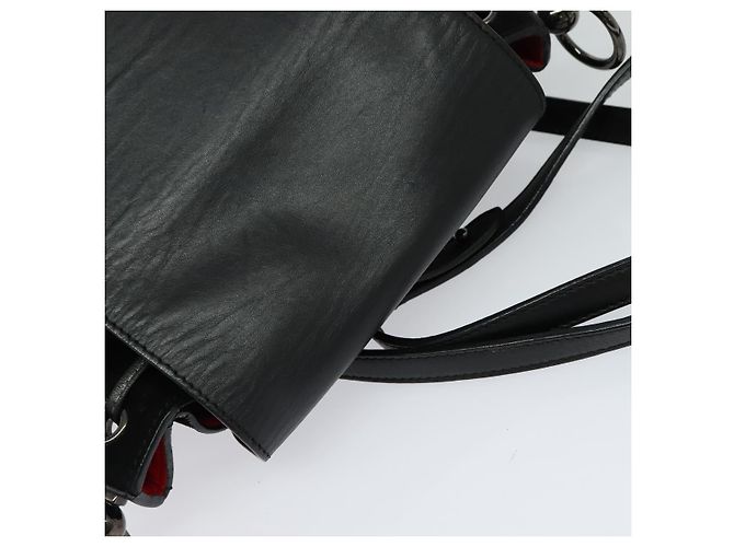 Zaino in pelle nera e argento Christian Louboutin Auth bs25217 Nero - vista 6