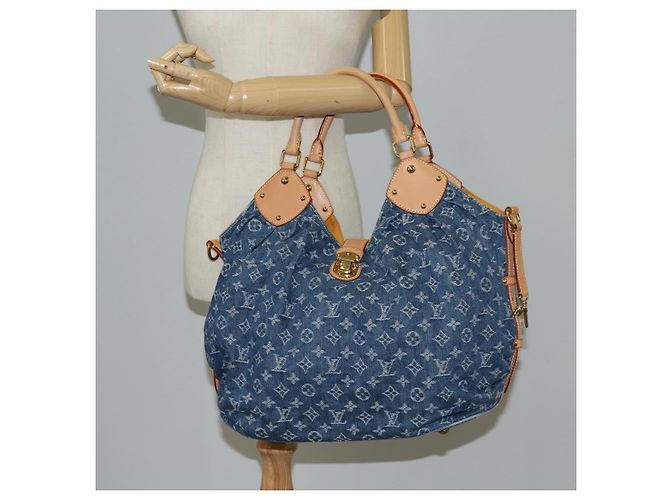LOUIS VUITTON Borsa a Spalla XL in Denim Monogram Blu M95515 LV Auth am8184SM - vista 23