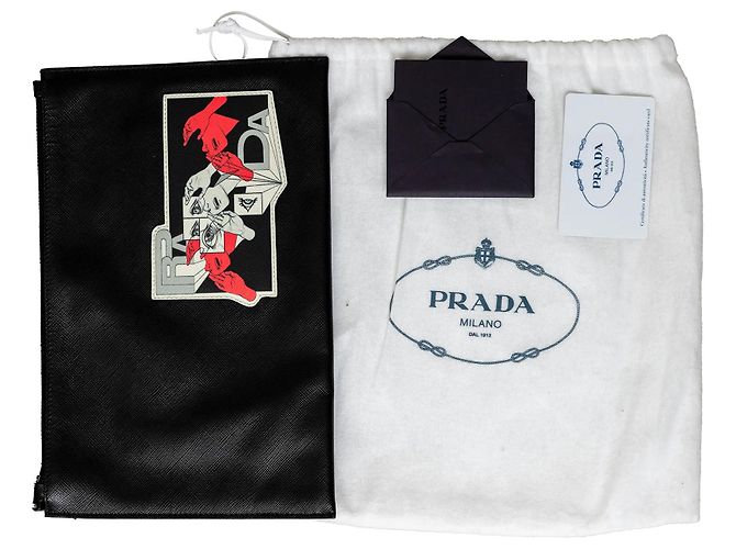 Bolsito de parche cómico Saffiano de Prada Negro - vista 10