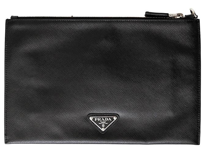 Bolsito de parche cómico Saffiano de Prada Negro - vista 2