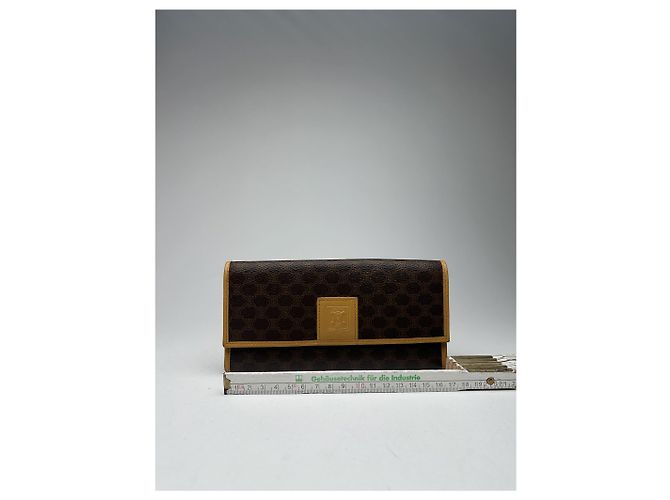 Céline Vintage Celine Paris leather monogram wallet brown - view 12