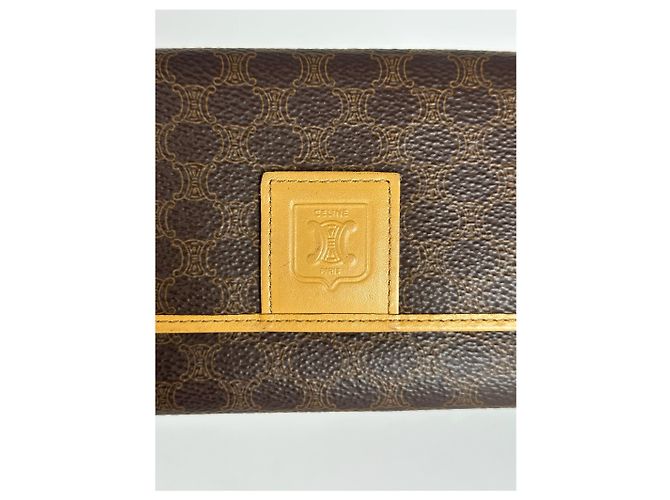 Céline Vintage Celine Paris leather monogram wallet brown - view 4