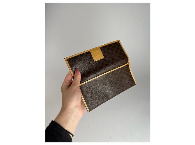 Céline Vintage Celine Paris leather monogram wallet brown - view 5