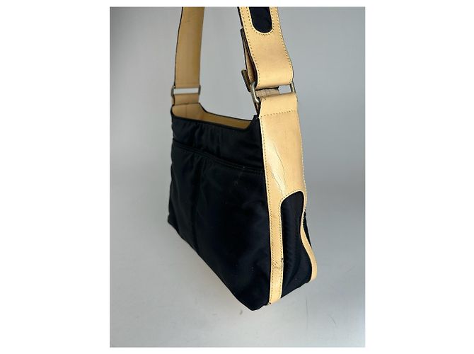 Vintage Givenchy 4G Leder-Canvas-Tasche schwarz braun - Ansicht 12