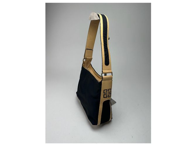 Vintage Givenchy 4G Leder-Canvas-Tasche schwarz braun - Ansicht 2