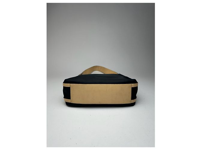 Vintage Givenchy 4G Leder-Canvas-Tasche schwarz braun - Ansicht 4