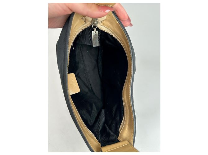 Vintage Givenchy 4G Leder-Canvas-Tasche schwarz braun - Ansicht 5