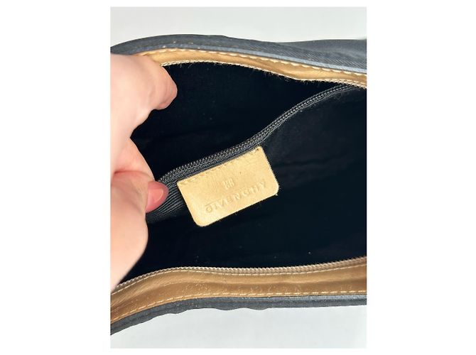 Vintage Givenchy 4G Leder-Canvas-Tasche schwarz braun - Ansicht 8