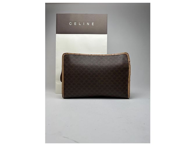 Céline Clutch in pelle monogramma Celine Paris vintage marrone - vista 2
