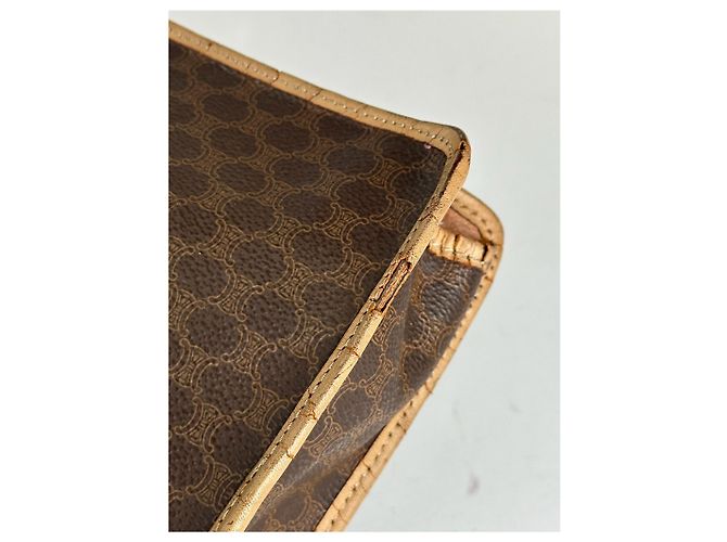 Céline Clutch in pelle monogramma Celine Paris vintage marrone - vista 7