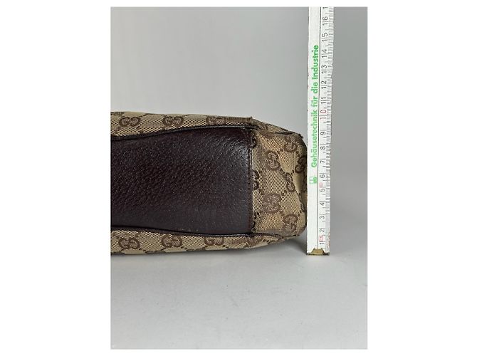 Vintage Gucci Canvas Monogram Handtasche beige braun - Ansicht 12