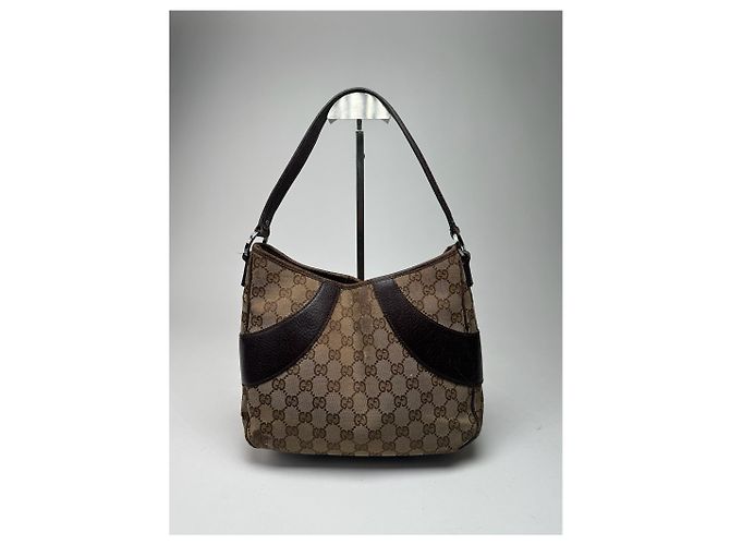 Vintage Gucci Canvas Monogram Handtasche beige braun - Ansicht 2