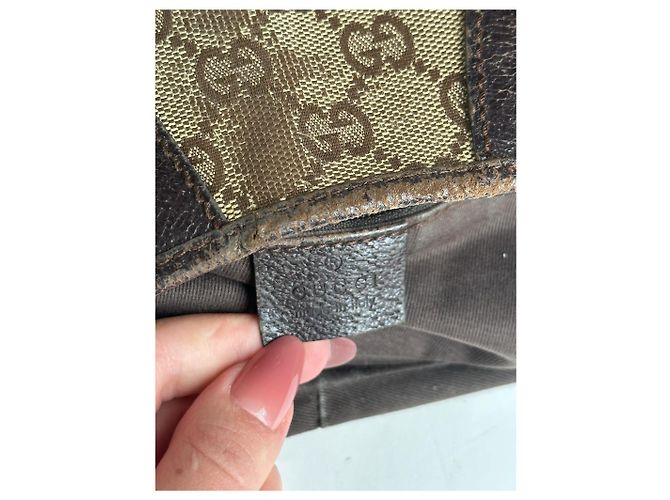 Vintage Gucci Canvas Monogram Handtasche beige braun - Ansicht 4