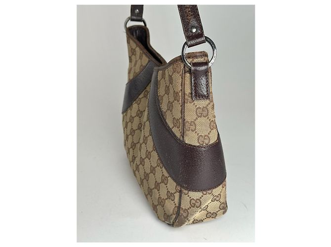 Vintage Gucci Canvas Monogram Handtasche beige braun - Ansicht 6