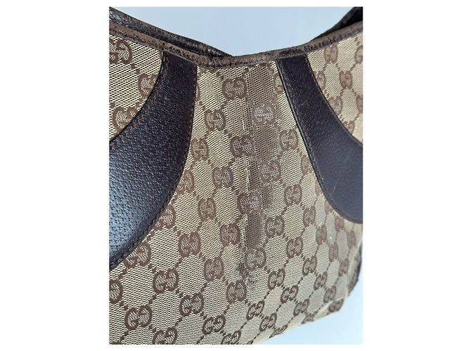 Vintage Gucci Canvas Monogram Handtasche beige braun - Ansicht 9