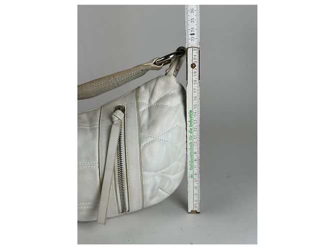 Vintage Givenchy Baumwoll-Leder Tasche weiß - Ansicht 11