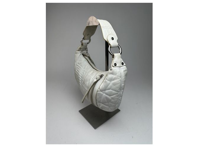 Vintage Givenchy Baumwoll-Leder Tasche weiß - Ansicht 5