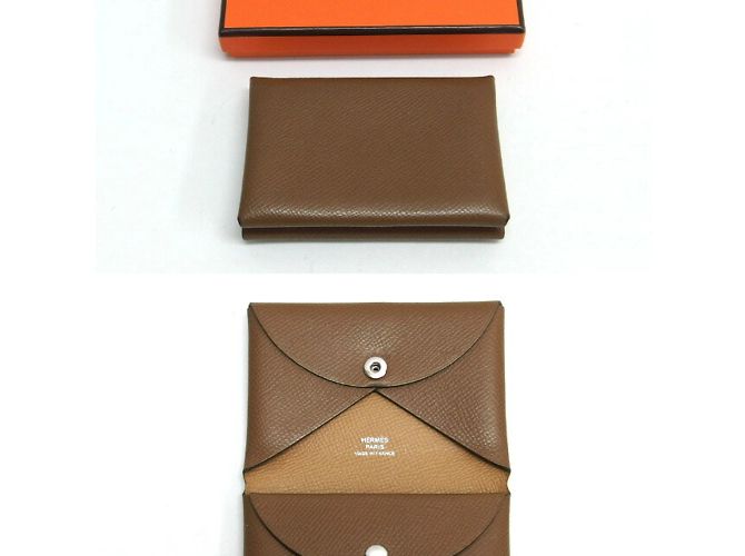 Monedero bi-fold Calvi Duo de Hermès Castaño - vista 3