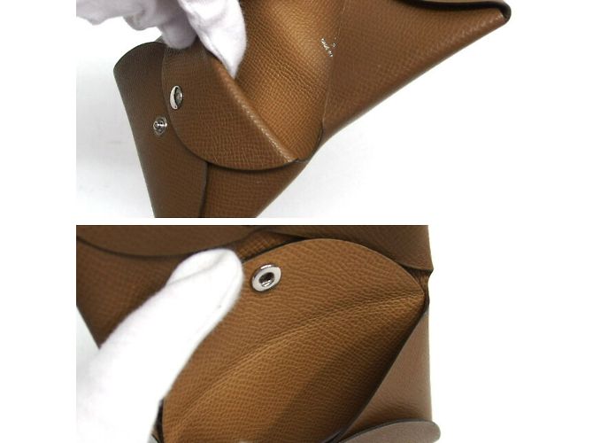 Monedero bi-fold Calvi Duo de Hermès Castaño - vista 4