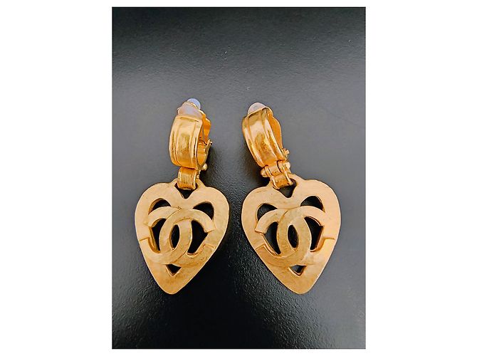 Pendientes de corazón Chanel Dorado - vista 7