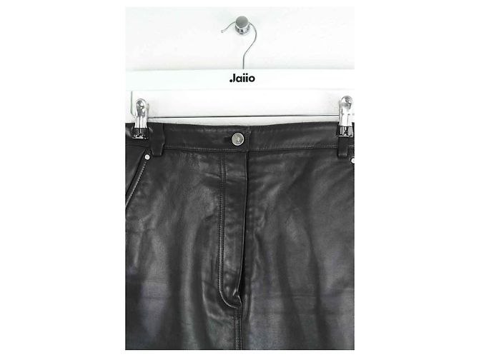 Carven Black leather mini skirt - view 2
