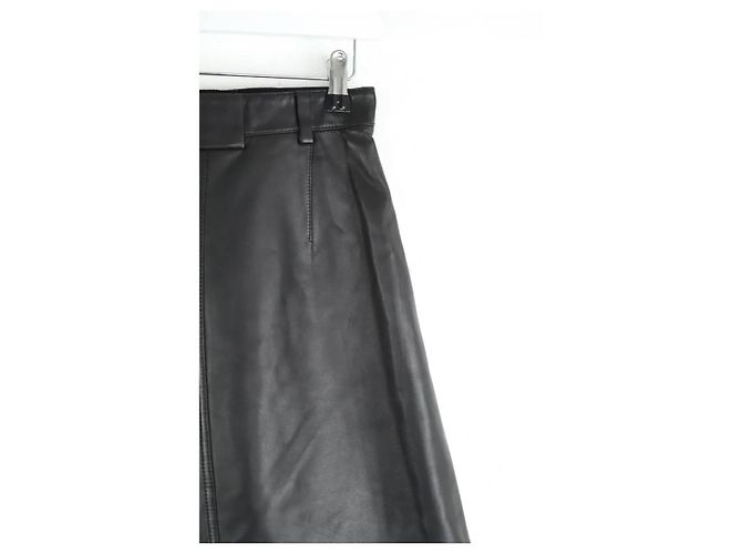 Carven Black leather mini skirt - view 4