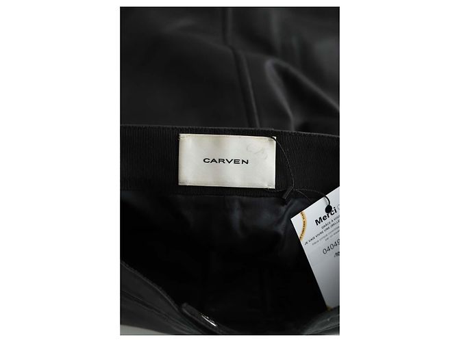 Carven Black leather mini skirt - view 5
