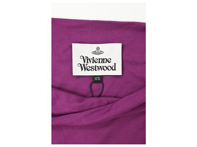 Vestido maxi drapeado Vivienne Westwood en algodón violeta Púrpura - vista 10