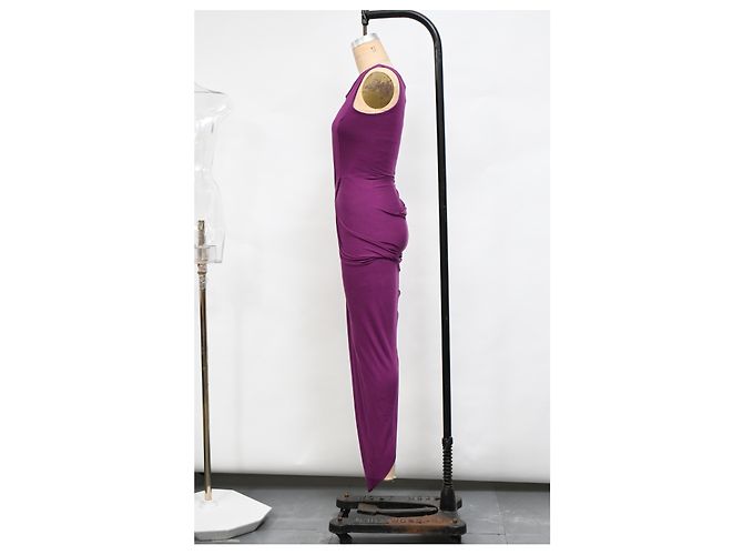 Vestido maxi drapeado Vivienne Westwood en algodón violeta Púrpura - vista 7