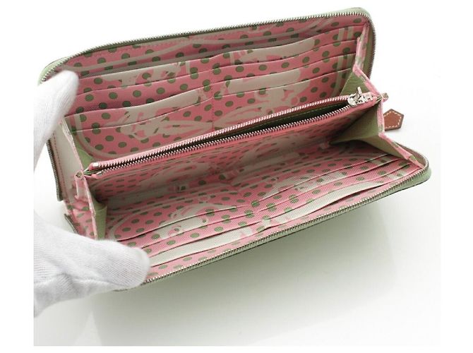 Hermès Portafoglio Hermes Azap Long in seta Epsom Verde - vista 4