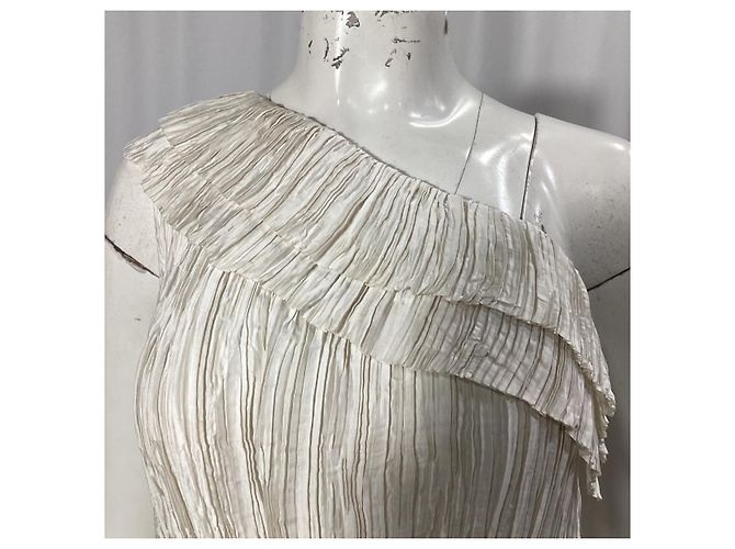 Ulla Johnson Ravenna Bluse mit einem Schulterträger aus weißem Polyester Roh - Ansicht 11