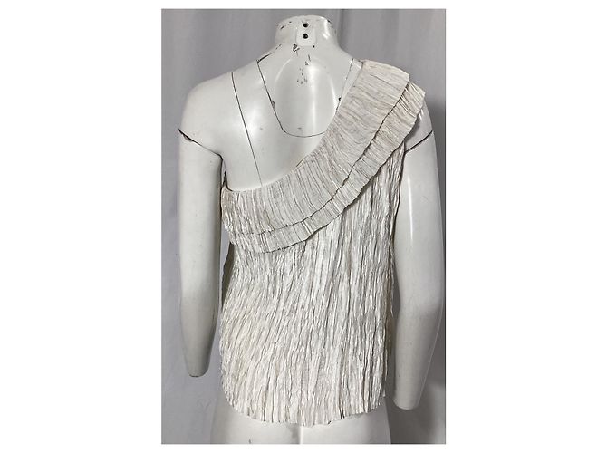 Ulla Johnson Ravenna Bluse mit einem Schulterträger aus weißem Polyester Roh - Ansicht 15