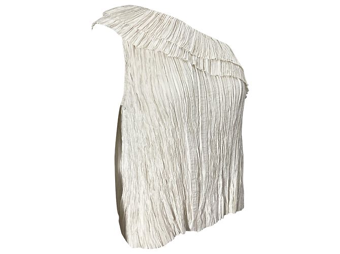 Ulla Johnson Ravenna Bluse mit einem Schulterträger aus weißem Polyester Roh - Ansicht 3