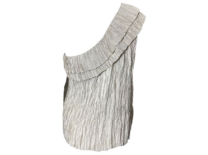 Ulla Johnson Ravenna Bluse mit einem Schulterträger aus weißem Polyester Roh - Ansicht 6