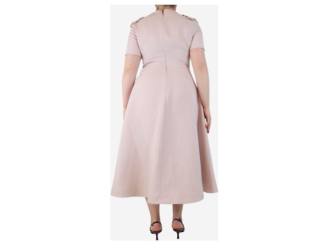 Autre Marque Rosa Blüten-Ausschnitt-Midi-Kleid - Größe Pink - Ansicht 2
