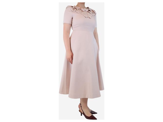 Autre Marque Rosa Blüten-Ausschnitt-Midi-Kleid - Größe Pink - Ansicht 3