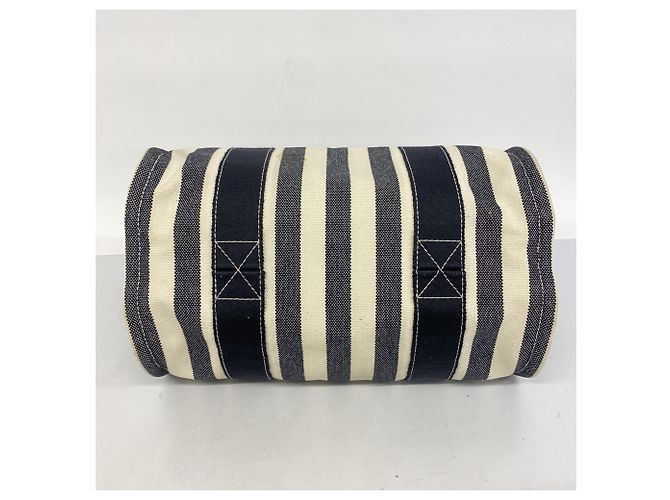 Hermès Hermes Handtasche Cannes PM aus Canvas Schwarz Weiß - Ansicht 3