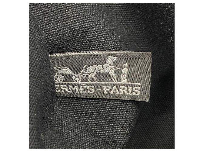 Hermès Hermes Handtasche Cannes PM aus Canvas Schwarz Weiß - Ansicht 5