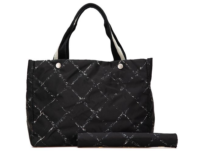 Chanel Borsa in Nylon della Vecchia Linea di Viaggio Nera Nero - vista 13
