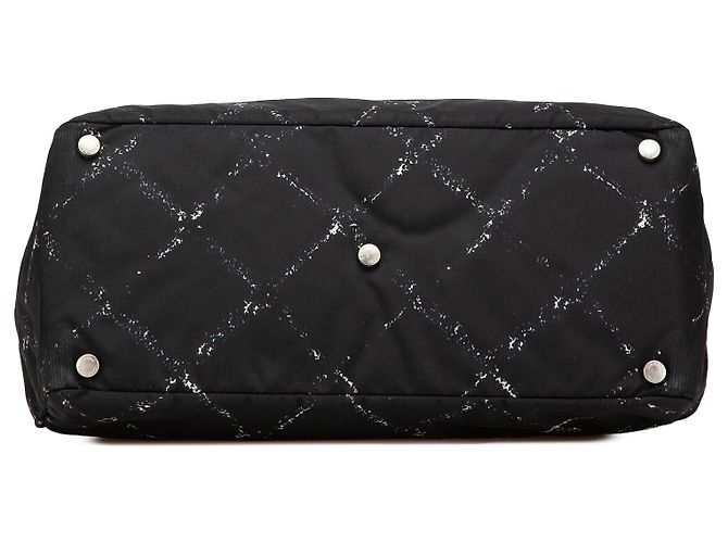 Chanel Borsa in Nylon della Vecchia Linea di Viaggio Nera Nero - vista 3