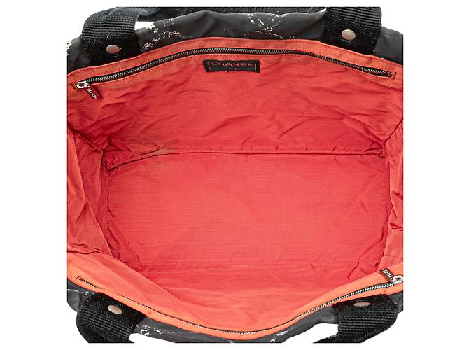 Chanel Borsa in Nylon della Vecchia Linea di Viaggio Nera Nero - vista 4