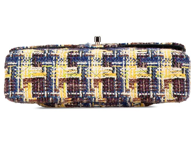 Chanel Giallo Medio Classico Tweed Doppio Flap - vista 3