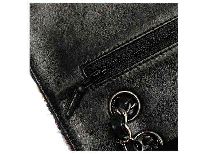 Chanel Giallo Medio Classico Tweed Doppio Flap - vista 7